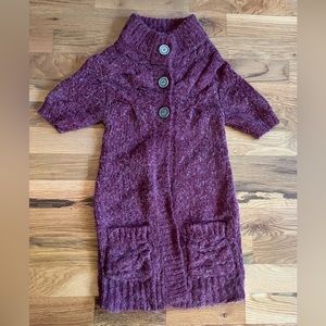 Free People Long Sweater Jacket Black Wool Blend Small Cardigan Dress